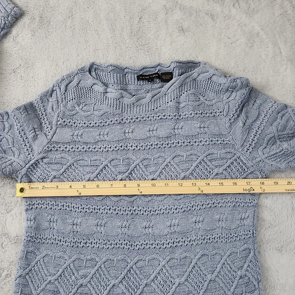 JEANNE PIERRE blue knit sweater size S - Picture 6 of 11